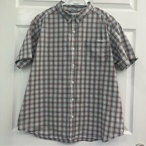 Columbia Plaid Teal Navy Orange White, Collar Button Down Men's Casual Shirt Top